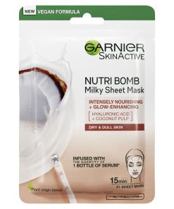 Garnier Nutri Bomb Milky Sheet Mask Hyaluronic Acid + Coconut Milk chính hãng Úc