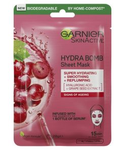 Garnier Hydra Bomb Hyaluronic Acid + Grape Seed Anti Ageing Sheet Mask chính hãng Úc