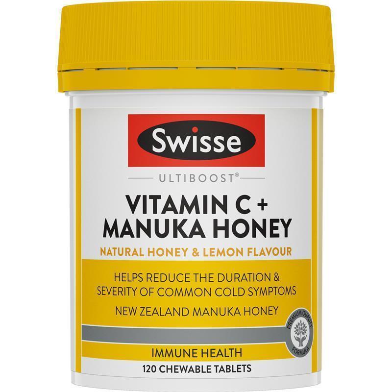 Swisse Vitamin C + Manuka Honey 120 Tablets chính hãng Úc