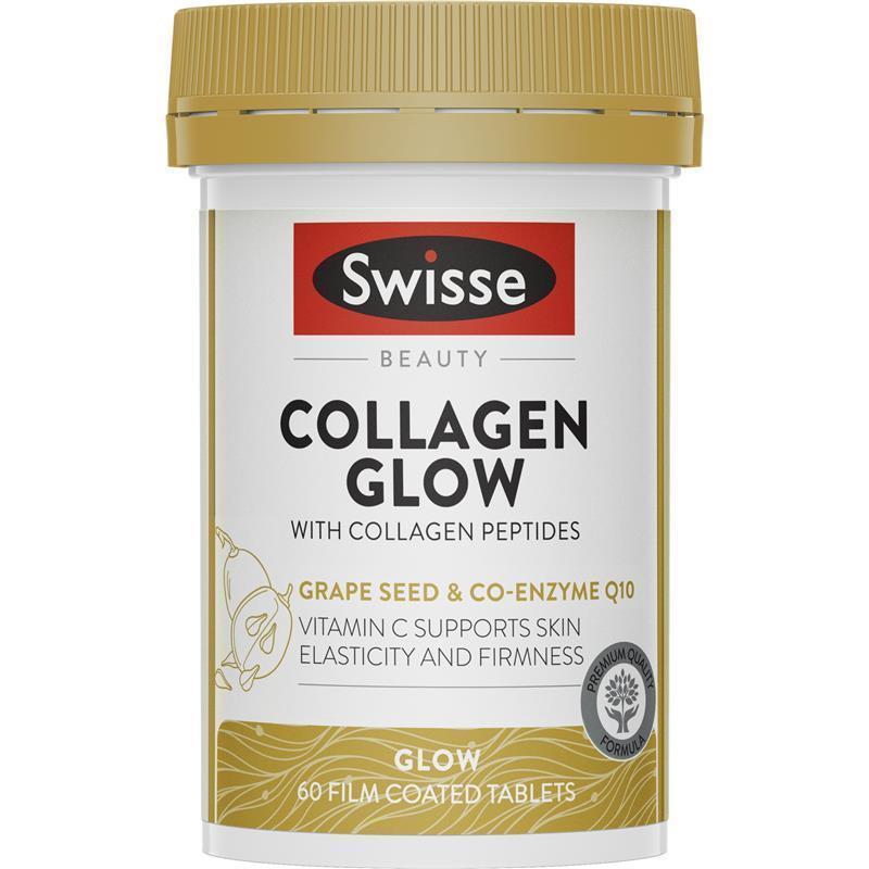 Swisse Beauty Collagen Glow With Collagen Peptides 60 Tablets chính hãng Úc