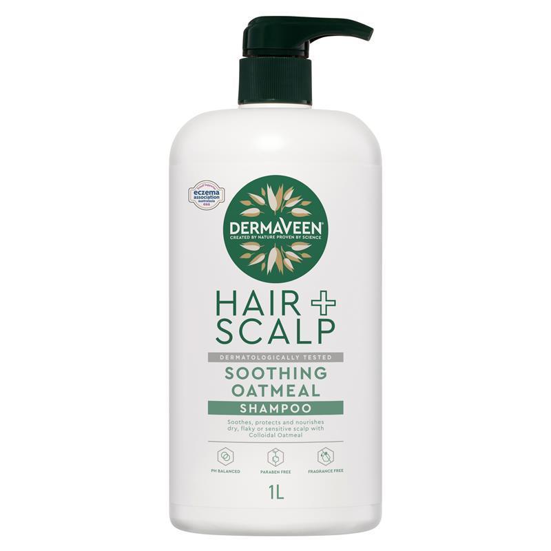 DermaVeen Oatmeal Shampoo for Dry, Flaky or Sensitive Scalps 1L chính hãng Úc