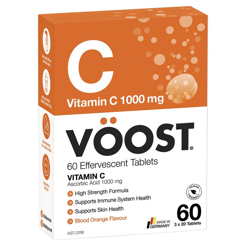 Voost Vitamin C Effervescent 60 Pack Exclusive Size chính hãng Úc