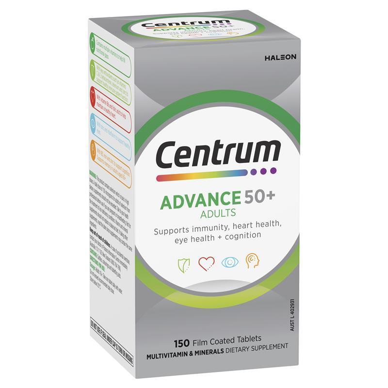 Centrum Advance 50+ 150 Tablets Exclusive Size chính hãng Úc