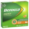 Berocca Energy Orange 60 Effervescent Tablets Exclusive Size chính hãng Úc