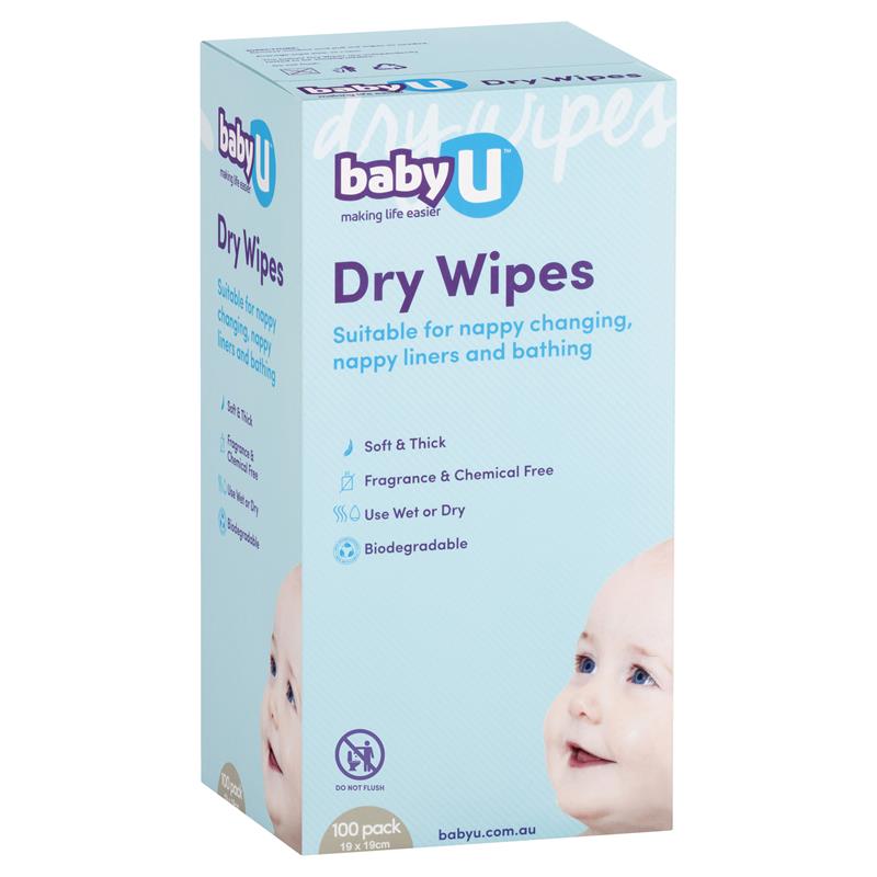 Baby U Dry Wipes 100 Pack chính hãng Úc
