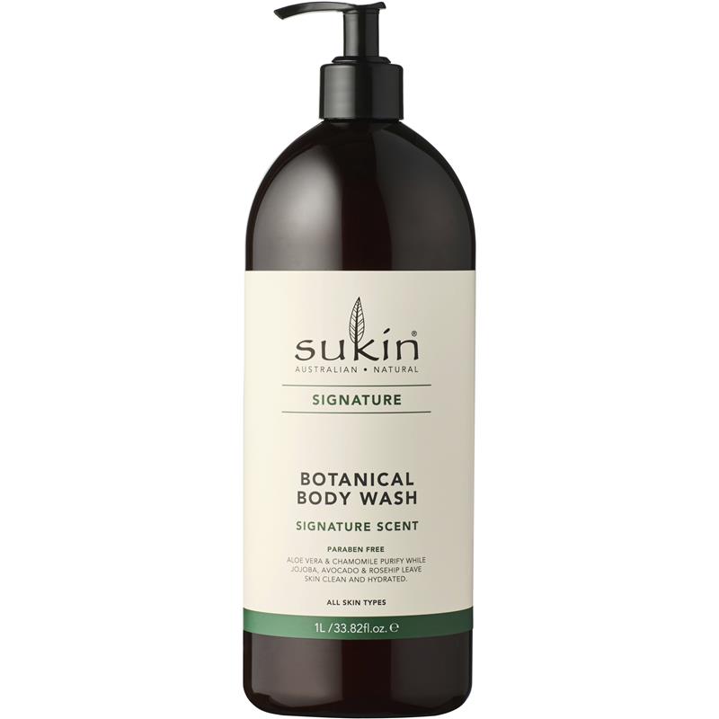 Sukin Signature Botanical Body Wash Pump 1 Litre chính hãng Úc