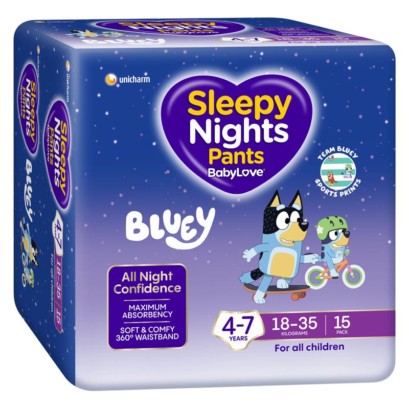 BabyLove SleepyNights Pants 4-7 years (18-35kg) 15 Pack chính hãng Úc