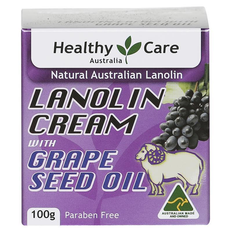 Healthy Care Lanolin Cream With Grape Seed 100g chính hãng Úc