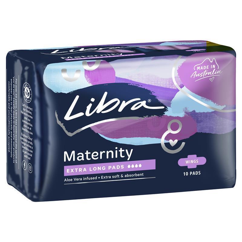 Libra Extra Long Maternity Pads Wings 10 Pack chính hãng Úc