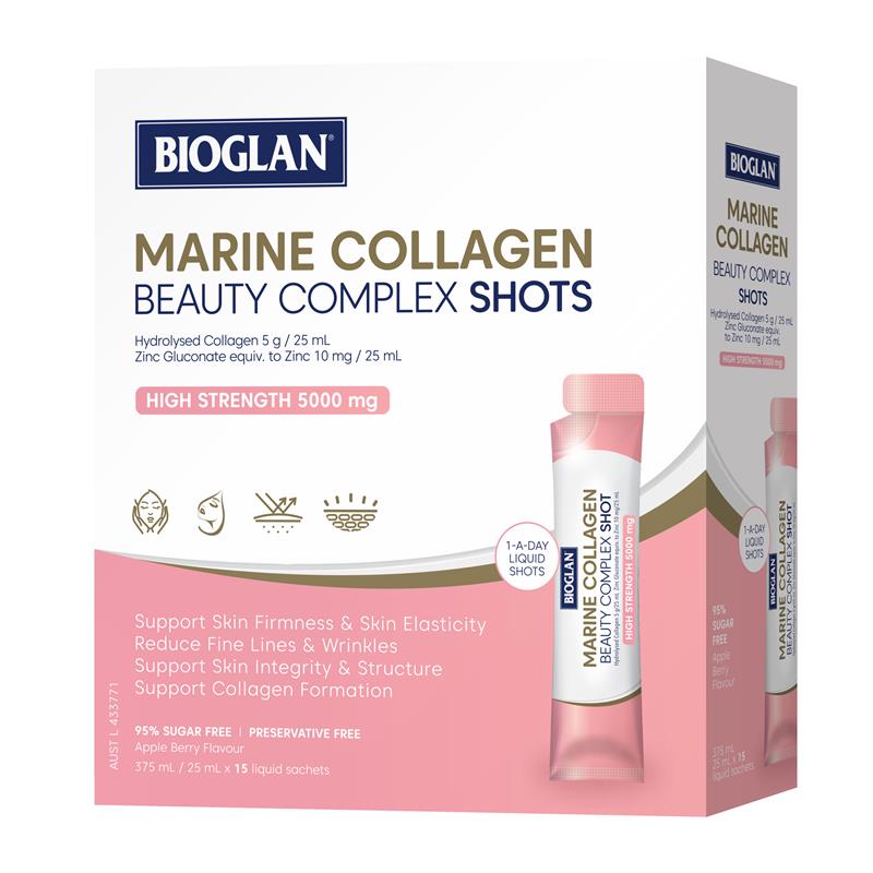 Bioglan Marine Collagen Beauty Complex 25ml x15 Shots chính hãng Úc