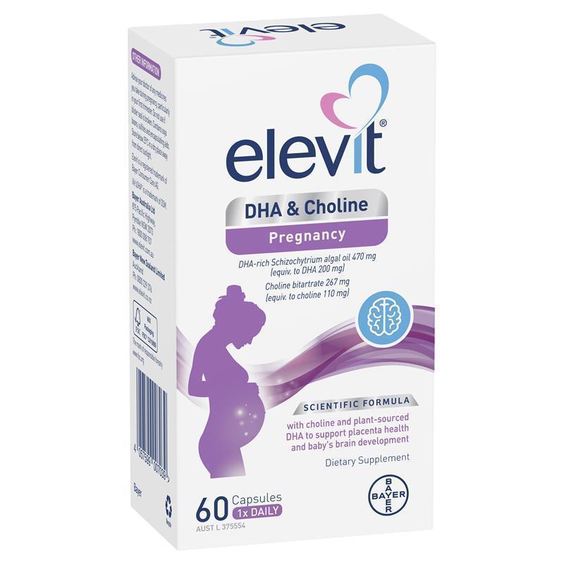 Elevit DHA + Choline Pregnancy 60 Capsules chính hãng Úc