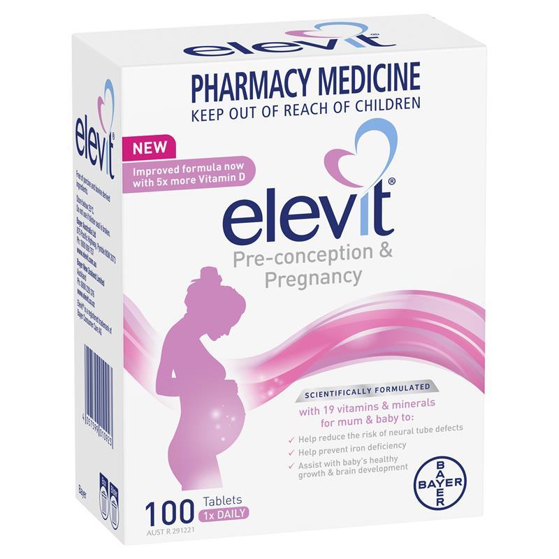 Elevit Pre-conception & Pregnancy 100 Tablets chính hãng Úc