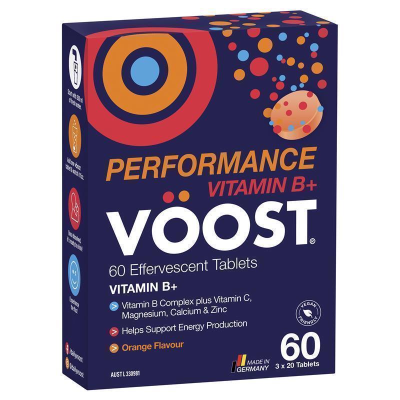 Voost Vitamin B+ Orange Performance Effervescent 60 Pack Exclusive Size chính hãng Úc