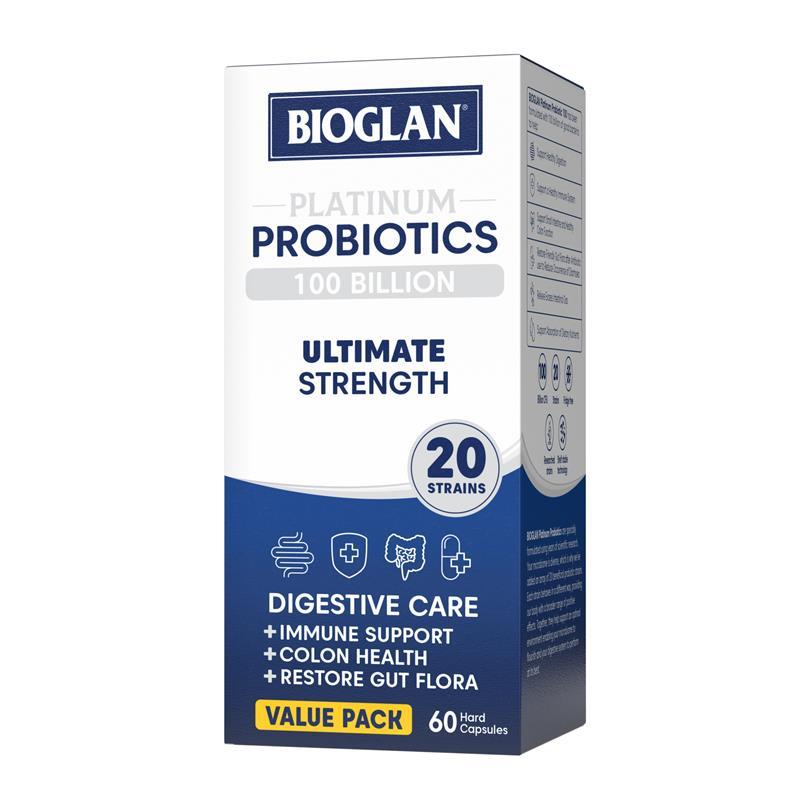 Bioglan Platinum Probiotics 100 Billion 60 Capsules chính hãng Úc