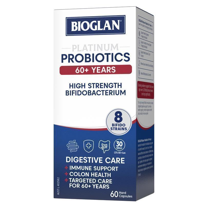 Bioglan Platinum Probiotics 60+ Years 60 Capsules chính hãng Úc