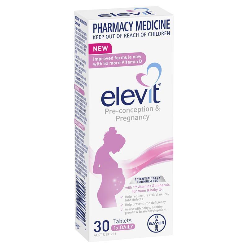 Elevit Pre-conception & Pregnancy 30 Tablets chính hãng Úc
