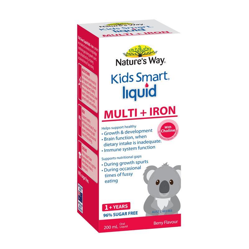 Nature's Way Kids Smart Liquid Multi + Iron 200ml chính hãng Úc
