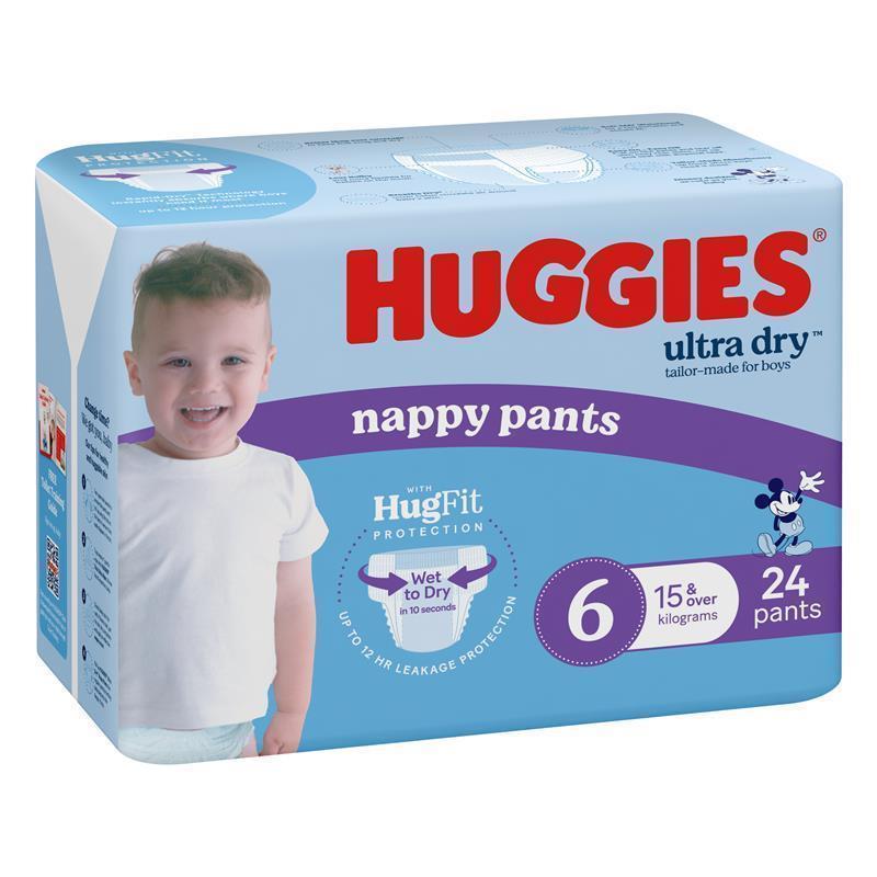 Huggies Ultra Dry Nappy Pants Size 6 15kg & Over Boy 24 Pack chính hãng Úc