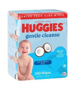 Huggies Coconut 3x80 Wipes chính hãng Úc