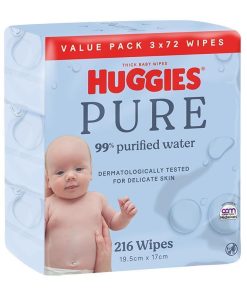 Huggies 99% Water Bulk Wipes 72X3 Pack chính hãng Úc