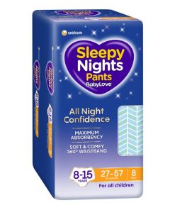 BabyLove SleepyNights Pants 8-15 years (27-57kg) 8 Pack chính hãng Úc