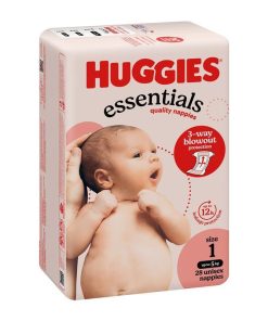 Huggies Essentials Size 1 Newborn up to 5kg 28 Nappies chính hãng Úc