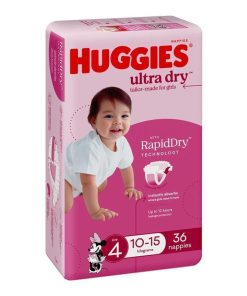 Huggies Ultra Dry Nappies Size 4 Girl 10-15kg Bulk 36 Pack chính hãng Úc
