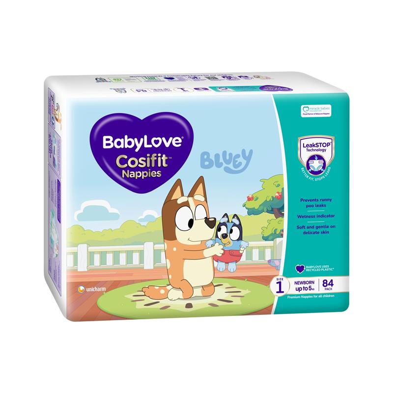 BabyLove Cosifit Newborn Nappies Size 1 (Up To 5kg) 84 Pack chính hãng Úc