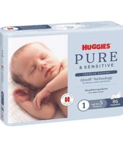 Huggies Pure and Sensitive Nappies Size 1 (Up To 5Kg) 86 Pack chính hãng Úc