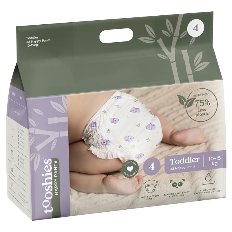 Tooshies Eco Nappy Pants Size 4 Toddler 10-15kg 32 Pack chính hãng Úc