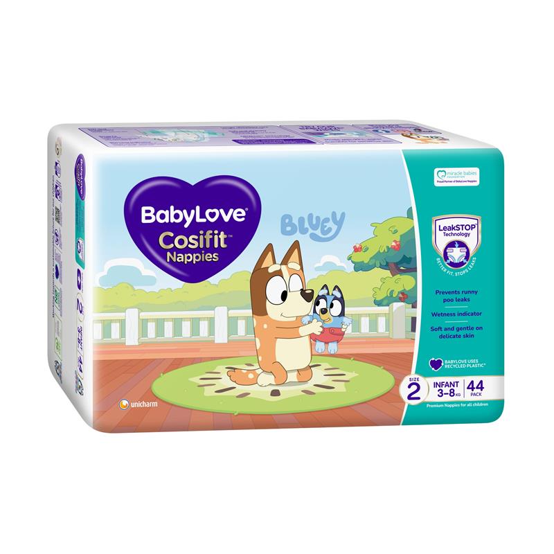BabyLove Cosifit Infant Nappies Size 2 (3-8kg) 44 Pack chính hãng Úc