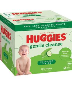 Huggies Thick Baby Wipes Cucumber & Aloe 400 Pack chính hãng Úc