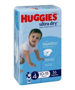 Huggies Ultra Dry Nappies Size 4 Boy 10-15kg Bulk 36 Pack chính hãng Úc