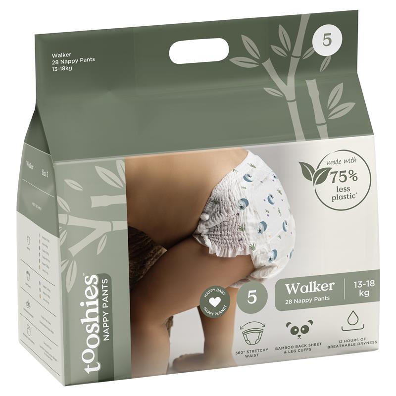 Tooshies Eco Nappy Pants Size 5 Walker 13-18kg 28 Pack chính hãng Úc
