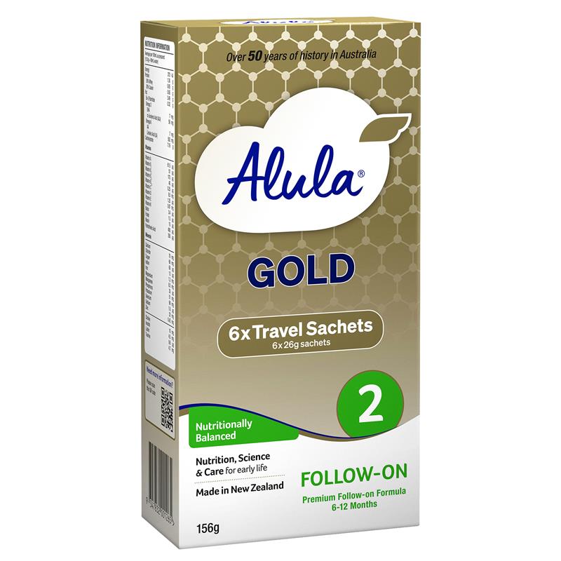 Alula Gold Stage 2 Follow-On Formula 6-12 Months Stick Pack 6 x 26g chính hãng Úc