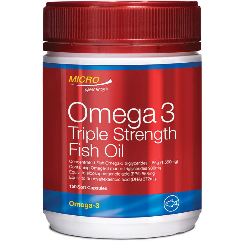 Microgenics Omega 3 Triple Strength Fish Oil 150 Capsules chính hãng Úc