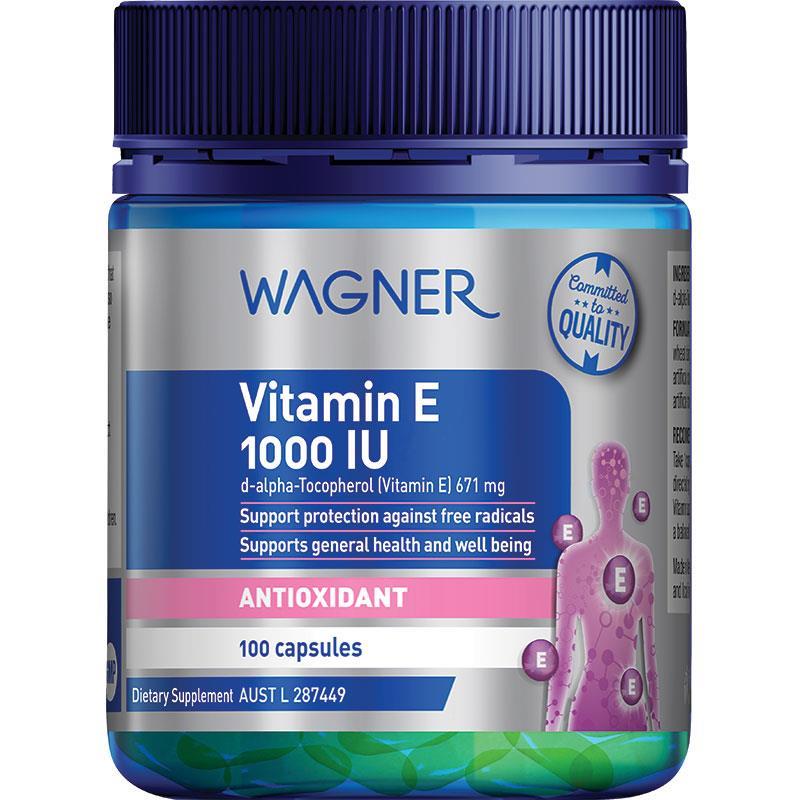 Wagner Vitamin E 1000IU 100 Capsules chính hãng Úc