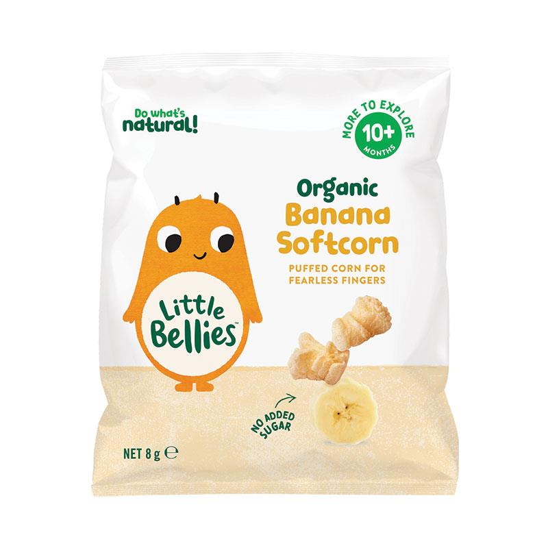 Little Bellies Organic Banana Softcorn 8g chính hãng Úc