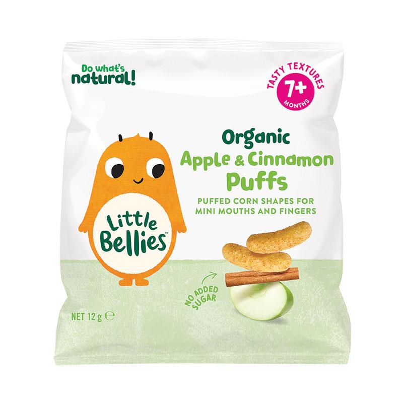 Little Bellies Organic Apple & Cinnamon Puffs 12g chính hãng Úc