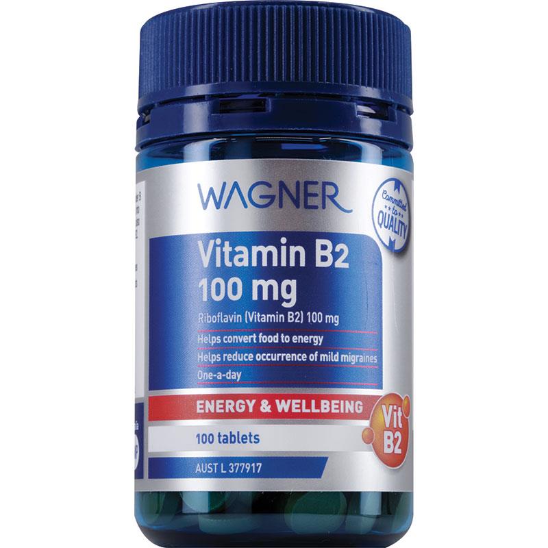 Wagner Vitamin B2 100mg 100 Tablets chính hãng Úc