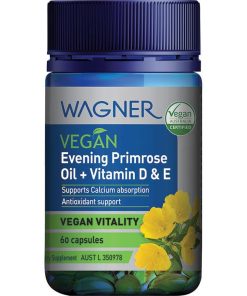 Wagner Vegan Evening Primrose Oil + Vit D & E 60 Capsules chính hãng Úc
