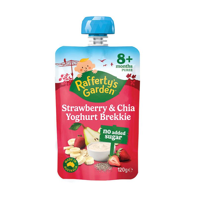 Raffertys Garden Strawberry & Chia Yoghurt Brekkie 120g chính hãng Úc