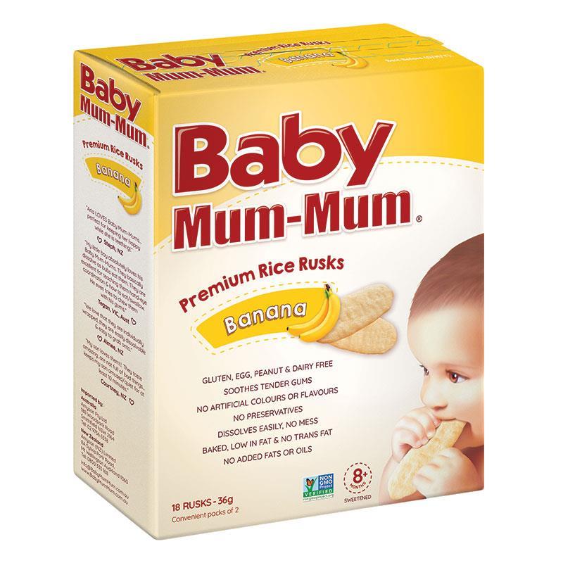 Baby Mum-Mum Rice Rusks Banana Flavour 36g chính hãng Úc
