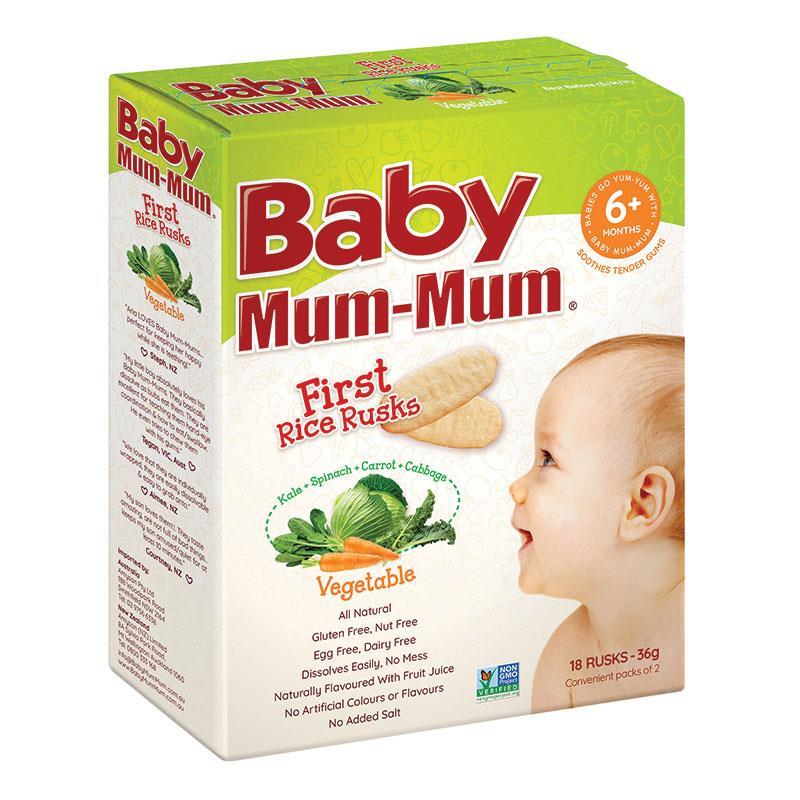 Baby Mum-Mum Rice Rusks Vegetable Flavour 36g chính hãng Úc