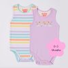 Bambi Mini Co. Supersinglet Bodysuit 0-3 Months Orchid Bloom and Multi Stripe 2 Pack chính hãng Úc