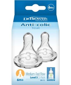 Dr Browns Narrow Neck Teats Level 3 2 Pack chính hãng Úc