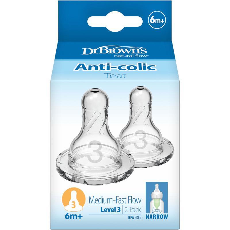 Dr Browns Narrow Neck Teats Level 3 2 Pack chính hãng Úc