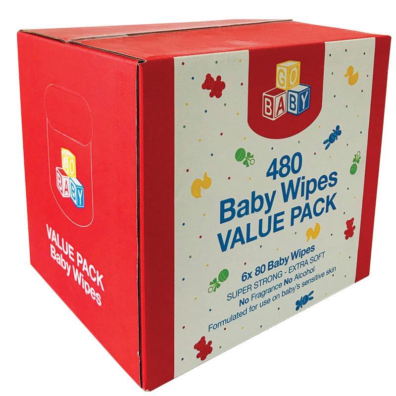 Go Baby Wipes 6x80 Value Pack chính hãng Úc