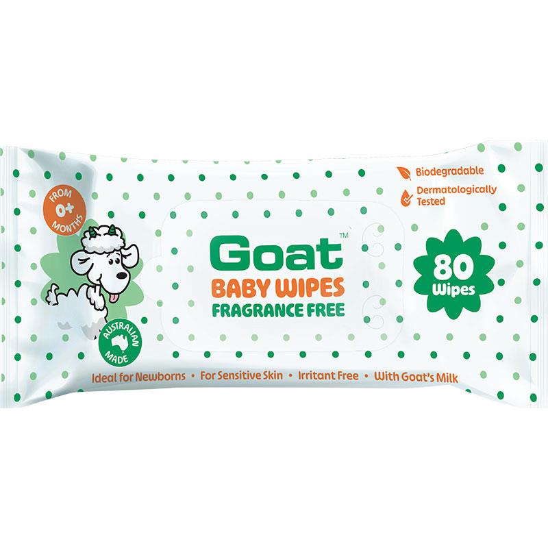 Goat Baby Wipes Fragrance Free 80 pack chính hãng Úc