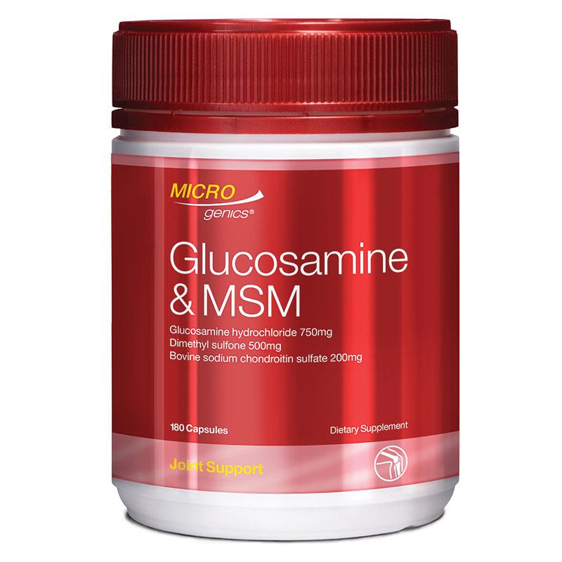 Microgenics Glucosamine & MSM 180 Capsules chính hãng Úc